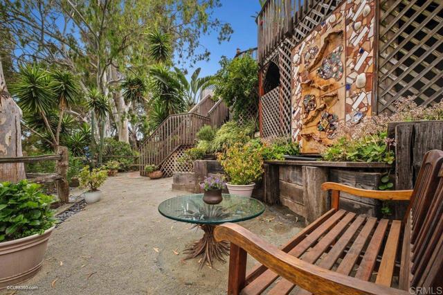 Quiet and serene lower level terrace seating area