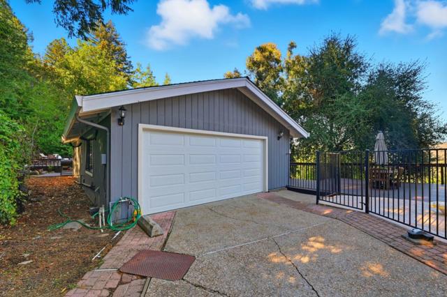 Detached two car garage with separate driveway