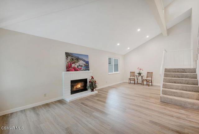 Elegant Living Room With Fireplace