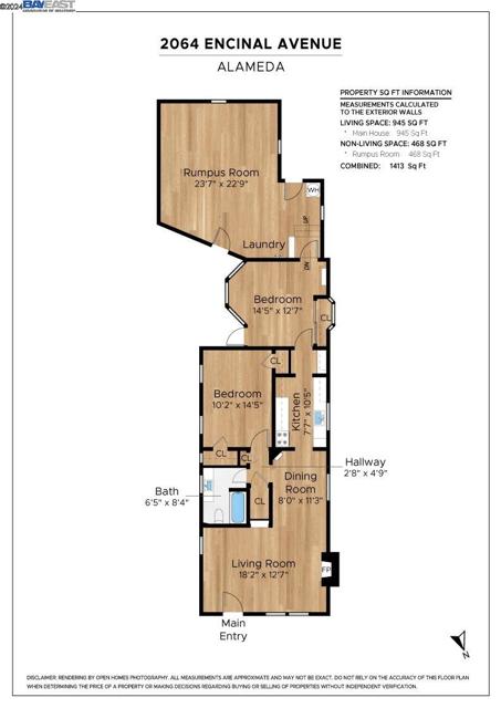 2064 Encinal Ave, Alameda, California 94501, 2 Bedrooms Bedrooms, ,1 BathroomBathrooms,Single Family Residence,For Sale,Encinal Ave,41080270