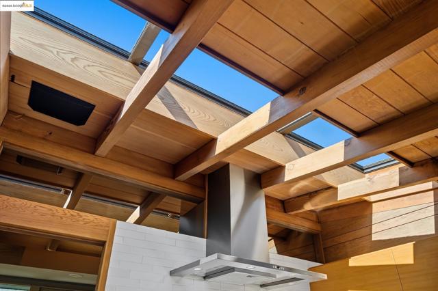 Detailed view of island range hood