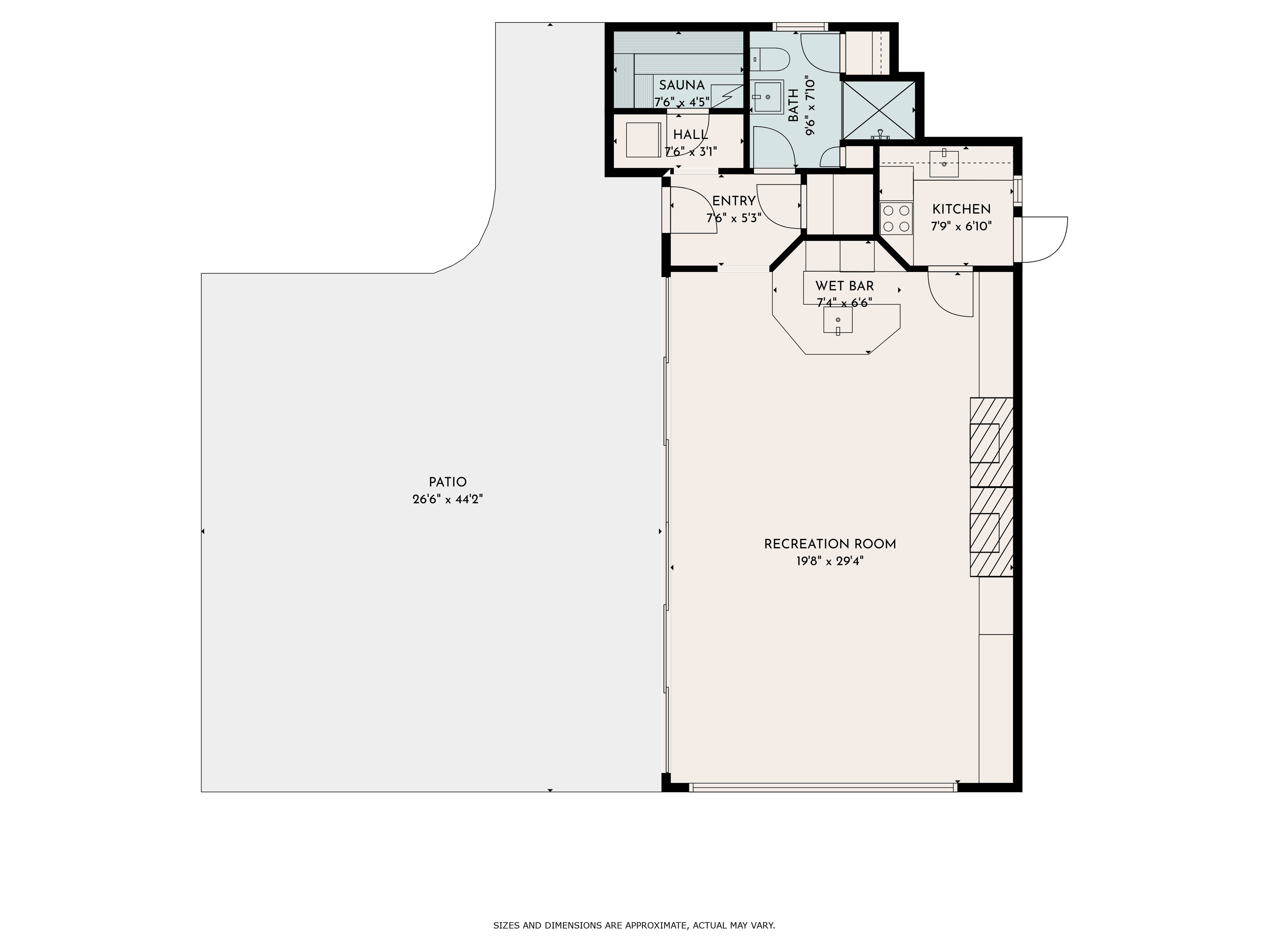 Rec room pool room floor plan 