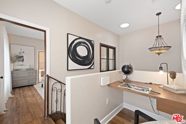 Private desk area at top of stair landing