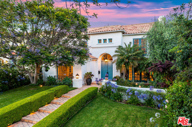 553 12Th Street Santa Monica, California Remarkable Spanish home located north of Montana. This stunning home includes 5 bds, 4.5 ba, formal living room with fireplace, formal dining room, large family room w/ built-in entertainment center that flows into the tranquil backyard. The updated kitchen has top of the line appliances and an idyllic breakfast area. Luxurious master bedroom with 2 sets of French doors open to Juliet balconies overlooking the peaceful backyard. Master suite also has two generously sized walk in closets. Master bath w/ dual vanities, shower, and soaking tub. Each of the other bedrooms has ample space and large closets with built-ins. The bedroom downstairs has its own bath. The backyard features a patio with eating area off the kitchen and a gorgeous succulent garden with fountain. This home has the perfect layout for entertaining, offers an idyllic very walkable location North of Montana and is in the Roosevelt School District.
