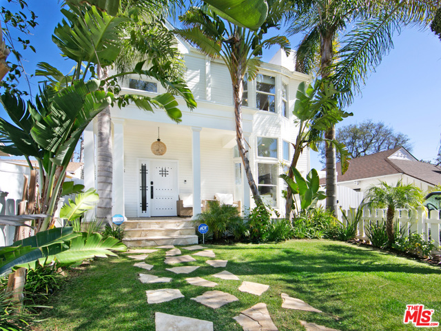 1006 Hartzell Street Pacific Palisades, California 4 bed+ 3ba + 1 detached bedroom/office and full sized pool (2007), all within a few short blocks of the Caruso shops and dining. Extensively remodeled by the seller in 2019 with permits, architectural plans, engineering and city inspections. This is a gorgeous expanded and renovated Iberian colonial with every consideration given to custom details. Of particular note are the imported handmade tiles, new duel hung windows, exotic solid hardwood floors, closet and cabinet organizers and extensive millwork. Soaring ceilings & dramatic windows capture the natural light and peek-a-boo ocean views from sunrise to sunset. There is 1 bedroom downstairs + detached office/guest/pool room used as a 5th bedroom and office, plus there is an additional storage room ample enough for conversion to kitchen and an additional bath. Upstairs is the master suite complete with wood burning fireplace, high ceilings, walk-in closet and a bay window for which to gaze at the glistening stretch of Pacific. The master bath is a sunny textured oasis, and all rooms are likewise beautifully updated. The perfect blend of modern amenities, contemporary floor plan with warm, subtle Moorish details throughout. This is that rare offering for the buyer that appreciates quality. 360 Matterport tour: https://my.matterport.com/show/?m=xy8bNkPiVKm&mls=1&help=2