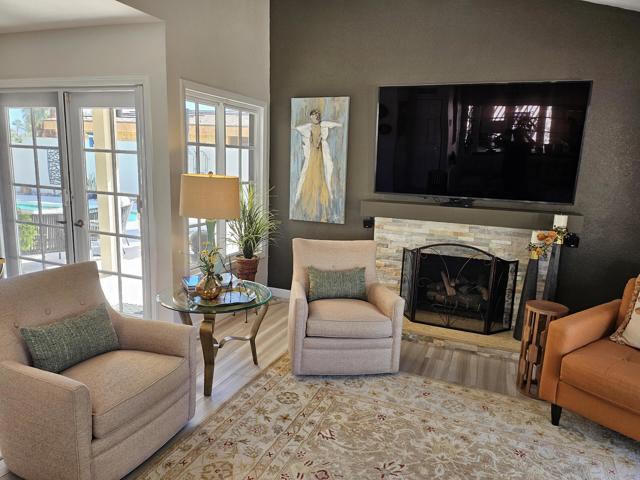 cozy fireplace seating