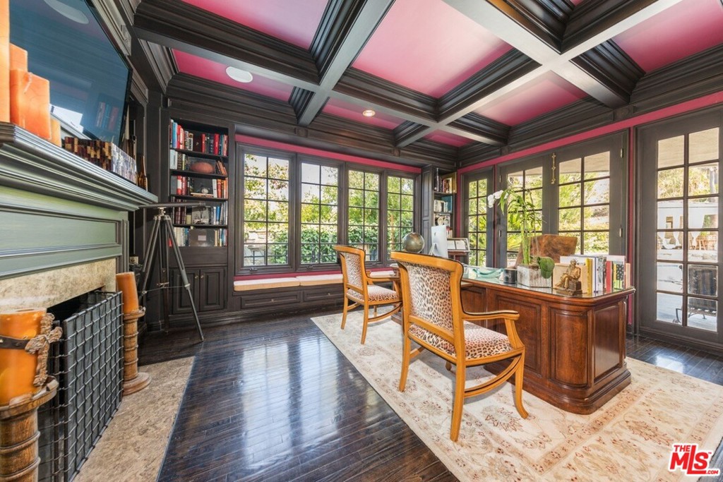 Library with Fireplace
