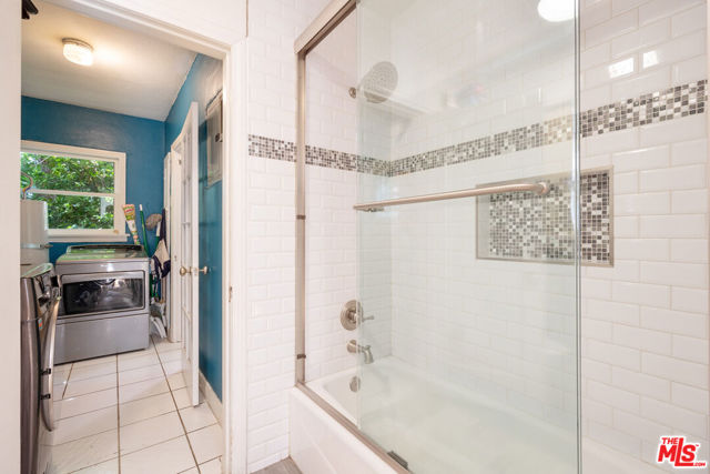 View of laundry room from downstairs  bathroom