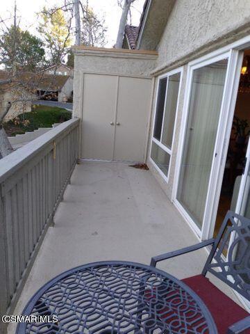 Front balcony and storage area