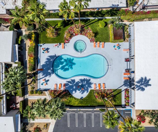 Resort pool with spa and views