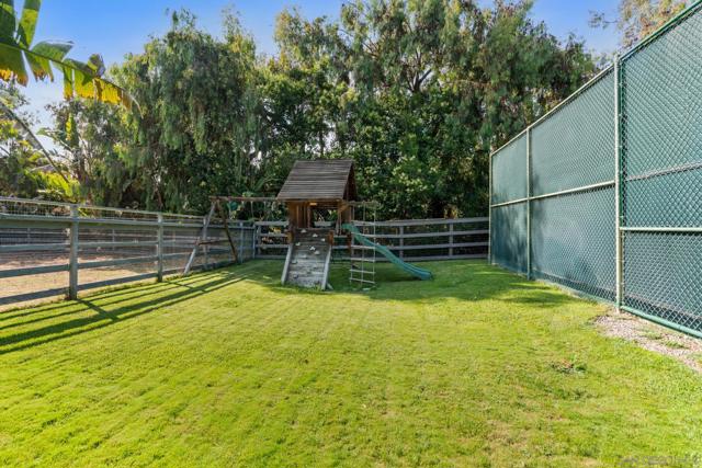 Next to the tennis court is a great play area with play structure