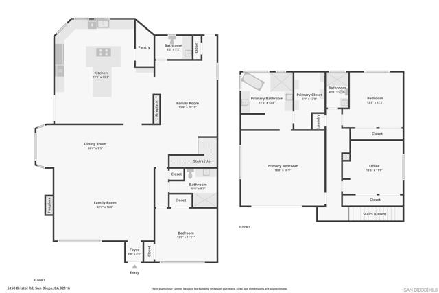 Floor 1 and floor 2 floorplans combined