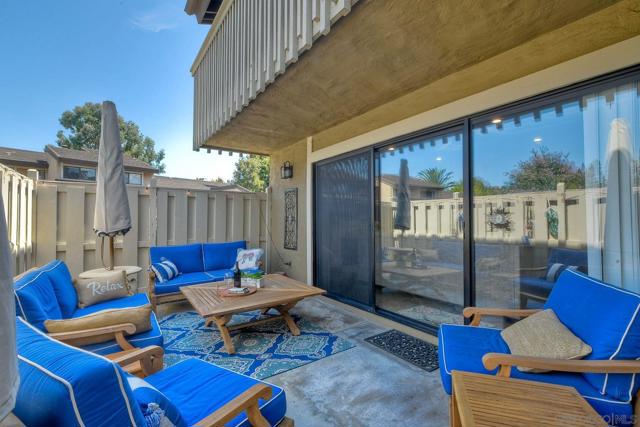 Enclosed patio area, which not all units have in the complex.