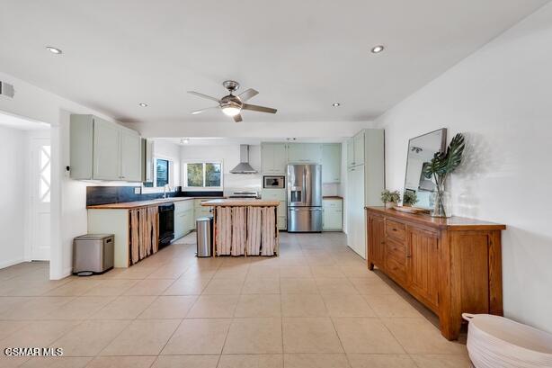 Dining area and kitchen