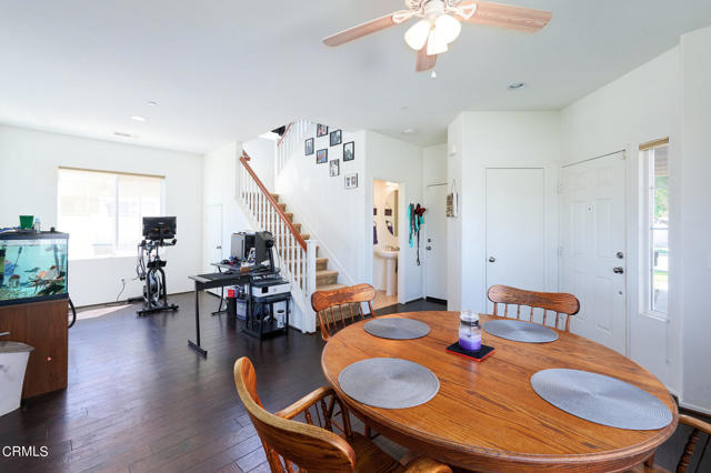 Living room and dining room