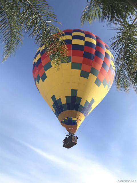 Hot air balloon in front yard.