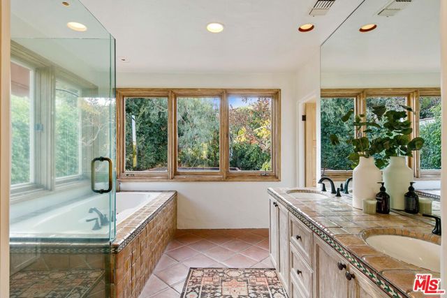 Primary Bath, View of Back Patio