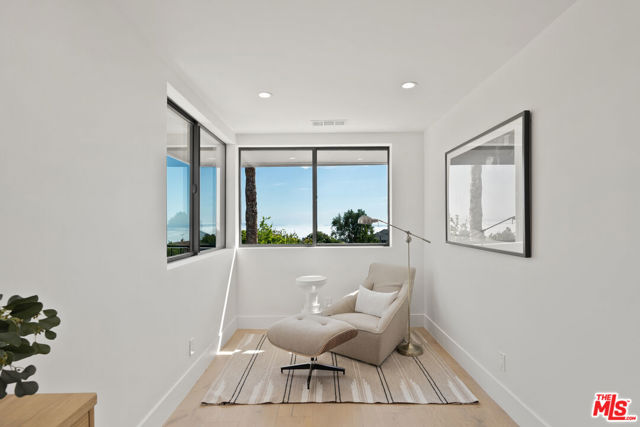 Primary bedroom nook area with ocean and Catalina views