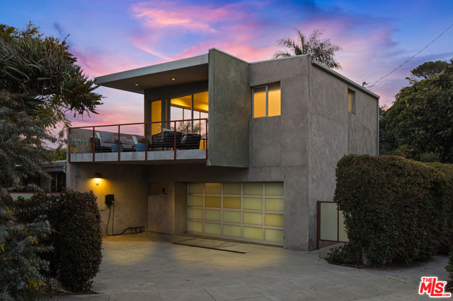295 Mabery Road Santa Monica, California Warm & bright 2-level Santa Monica Canyon contemporary home designed by renowned LA architect Mark Mack. Beautiful views of Santa Monica Canyon make this peaceful, private retreat a special place to call home. The generously sized & sophisticated master bedroom suite is upstairs with walk-in closet, fireplace, large balcony & expansive vistas. There are 3 additional bedrooms, 2 additional bathrooms & a large, inviting family room on the 1st level. Abundant natural light permeates with many skylights & large windows. Hardwood floors, a Philips Hue lighting system, SONOS music system, remote-controlled shades & many dramatic architectural details fill the home. A large deck, perfect for dining al fresco, overlooks a lushly landscaped backyard with a flat, grassy lawn as well as mature trees & plants. Not to mention, there's a secret basement Speakeasy wine room & bonus storage space! Easy beach access at the end of Mabery, trendy restaurants & Canyon Elementary School are all moments away.