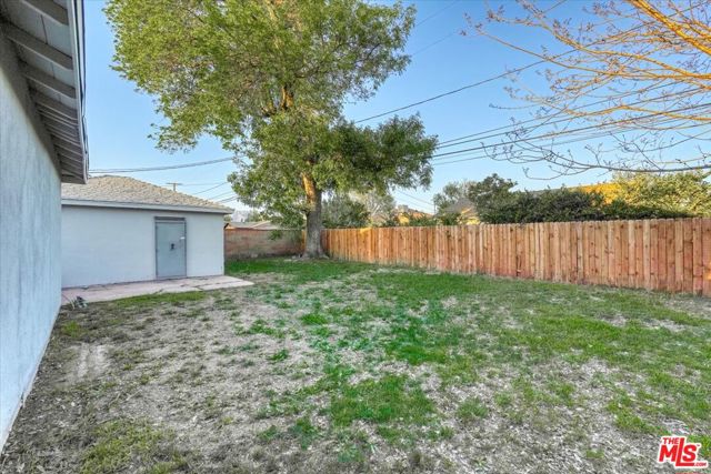 rear yard and garage