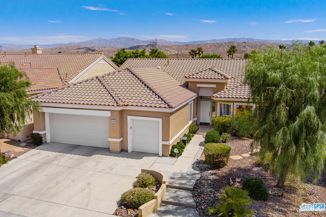 34968 Staccato Street Palm Desert, California Here's the Sun City beauty you've been waiting for! This gorgeous home is a St. Croix model, and at 2142 sf, one of the most desired floor plans in the area. Enter the foyer and step into a large great room that is light and bright! The updated and remodeled eat-in kitchen boasts quartz counters, lovely appliances, a wine fridge, tons of storage with rollout cabinets throughout. This home offers a den and office/hobby room with garage access. The spacious primary suite offers a remodeled bathroom and a beautifully outfitted walk-in closet. The hall bath has also been remodeled! Relax or entertain on the large patio and enjoy the lovely landscaped yard! Other features this home offers are a laundry room with sink, owned water softener, an oversized 2 car garage with a golf cart bay, newer, highly efficient HVAC system with dual zones. Sun City offers 3 clubhouses, 5 pools, 2 golf courses, pickleball and tennis courts, parks and gym. Furnishings and accessories are available outside of escrow.