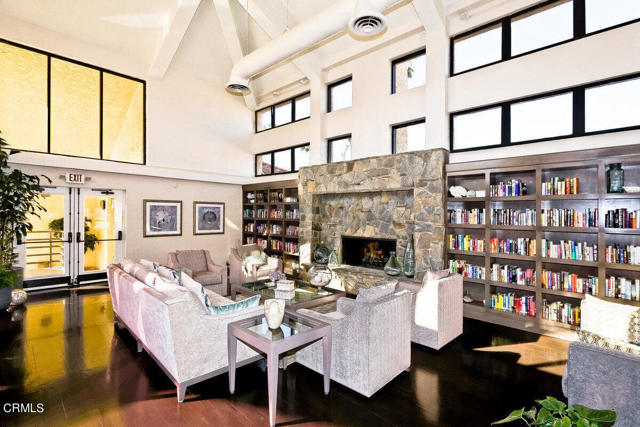 Club house fireplace and  Library