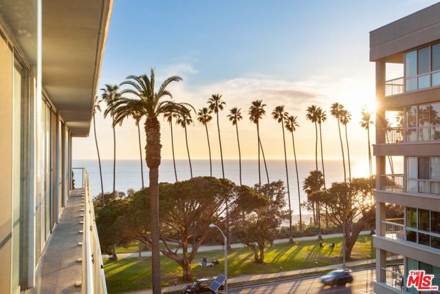 535 Ocean Avenue 6C Santa Monica, California Tastefully remodeled two-bedroom residence in the prestigious Oceanaire building, designed by world-renowned architect A. Quincy Jones. Featuring an open floor plan with walls of glass, floor-to-ceiling sliding doors that open to an expansive wraparound balcony, and views from Pacific Ocean to Los Angeles. The custom kitchen was updated with granite countertops, high-end appliances, and travertine tile flooring. The building is complete with an elegant lobby, fitness facility, conference room, tranquil Zen garden with water features, and 24-hour doorman service. Located close to all Santa Monica has to offer, including Third Street Promenade, dining alone Ocean Avenue, Montana Avenue shops, and PalisadesPark. Property is virtually staged.