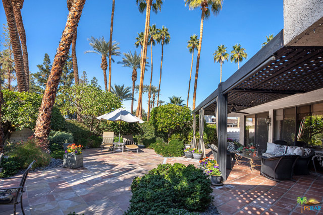 82 Princeton Drive Rancho Mirage, California Once the home of the late Actress Mary Martin, A New York interior designer who bought it, transformed it into a timeless, chic "Madison Ave" vibe. Time for another transformation of this" entertainers home" inclusive of a large living area with wet bar , fireplace, high ceilings & crown molding with sliding glass doors that lead to a very private backyard for Indoor, outdoor living. A large patio , built in barbecue and room to add a pool/Spa. 3 Large bedrooms with ensuite bathrooms and private patios. Vast main bedroom, walk in closet. En suite bathroom with separate tub and dry sauna. Steps to the recently updated community pool/spa. HOA includes cable,wifi, 24 hour security, tennis, pickleball, dining , and gym. The Springs is a fun, active community. Home has leased solar at $238 per month.
