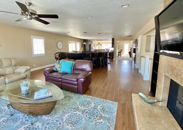 Living room with fireplace