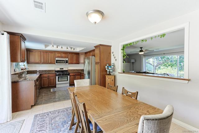 dining room is open to the kitchen