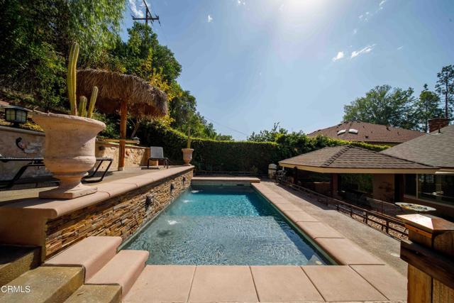 Lounge pool with beach style entrance