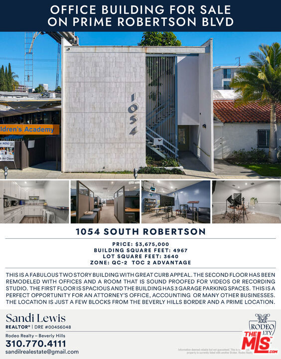 Listing Details for 1054 Robertson Boulevard, Los Angeles, CA 90035