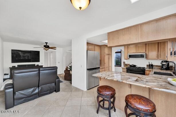 Kitchen and family room