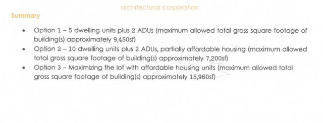 Architectural proposal summary