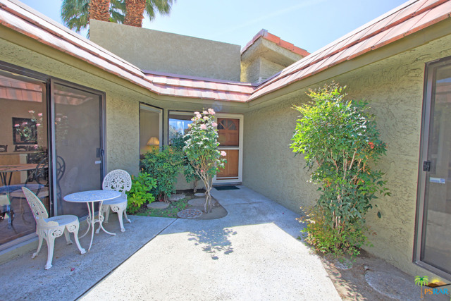 35436 Calle Solana Cathedral City, California This bright & spacious home is located in the Cathedral Canyon Country Club. Surrounded by palm trees and panoramic mountain views, the property provides the ultimate experience in resort living: 18-hole golf course, tennis courts, pool, sauna, and clubhouse. Pass through the gated entry and private courtyard into the well-lit house that boasts an open floor plan, high ceilings, updated kitchen with stainless steel appliances, two bedrooms & two bathrooms, a patio for outdoor dining & relaxation, and a 2-car garage with direct interior access. Situated close to the pool, and the Date Palm Gate. The Cathedral Canyon Country Club is convenient to Palm Springs, the airport, Rancho Mirage, the new casino, and Palm Desert's famed El Paseo shopping district. Fully furnished for immediate enjoyment!