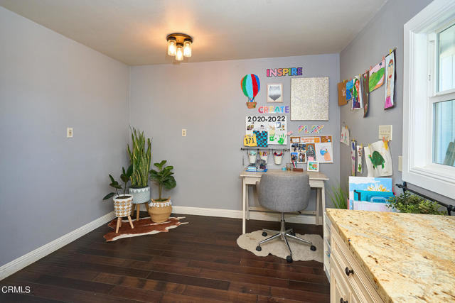 Dining nook being used as office