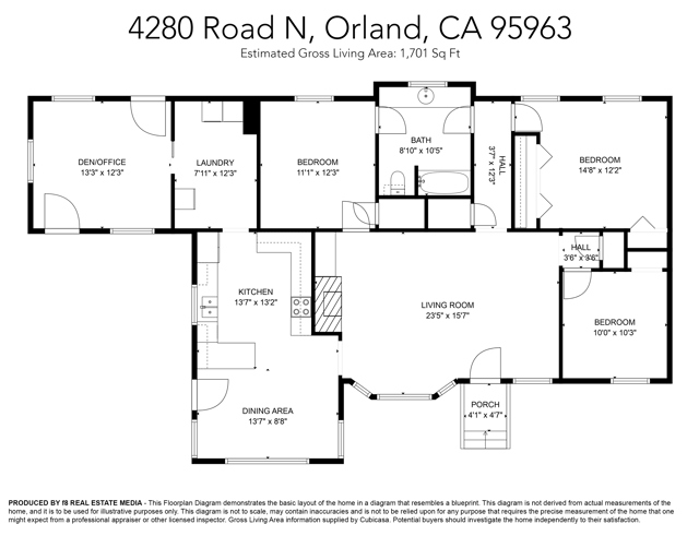 4280 Road N, Orland - Main House Floor Plan