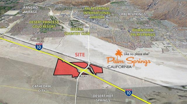 At the immediate off-ramp of I-10 & Palm Drive/Gene Autry Trail. Extraordinary opportunity to own all four corners of the key I-10/Palm Drive-Gene Autry Interchange. 1.4 miles of incredible freeway frontage. I-10 daily traffic counts of 182,000 per day. Unmatched freeway visibility and exposure. Ideally located at the entrance of Palm Springs, Cathedral City, and Desert Hot Springs. Wide mix of zoning allows endless possibilities for Industrial, Commercial, & Mixed Use Development