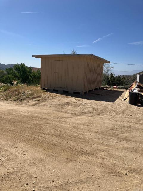 Large shed with shelves