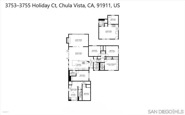 3755 Holiday Ct, Chula Vista, California 91911, 4 Bedrooms Bedrooms, ,3 BathroomsBathrooms,Single Family Residence,For Sale,Holiday Ct,250039077SD