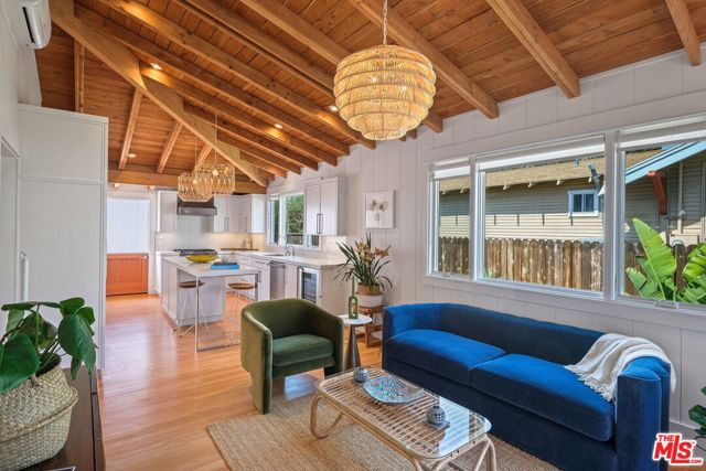 609 Victoria Avenue Venice, California Impeccable craftsmanship abounds two detached stunningly reimagined designer homes. Both 2 bedroom, 2 bathroom houses have open concept living areas and private outdoor relaxing spaces. Both turn key and new with very high ceilings, solid wood and polished concrete floors, designer lighting throughout and custom wood beam and high ceilings, including transom windows. Gourmet sophisticated kitchens with custom cabinetry, Viking appliances, top of the line fixtures, quartz countertops. Luxurious bathrooms with Villeroy & Bosh and Duravit cabinetry, floor to ceiling designer tile in bathrooms, walk in showers with custom shower doors just to name a few features. Large 2 car garage with new insulated steel doors, plus off street parking for 2 more cars. Additional upgrades to the property include new Marvin and Anderson windows & doors, new siding, insulation and roof, new HVAC, new sewer lines, new electric throughout, new gas lines, and all new hardscape and landscaping, Cat 6 wiring. Highly sought after Venice location in Presidents Row, one block to Abbott Kinney and close to the beach and MDR. These private new homes will not disappoint. Live in one/rent one, or both can get high market rent, and there is an option to add an ADU for additional income.