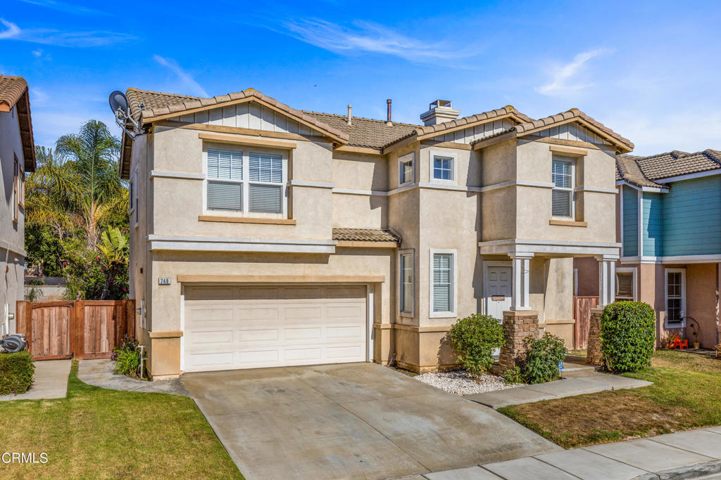 748 Navigator Way Oxnard, California Welcome to the Pacific Breeze gated community of single family homes. Centrally located in Oxnard near Ventura Road and Fifth Street, it's a quick jaunt to shopping, dining, the beaches, harbors and the military base. This two-story home has three spacious bedrooms and two bathrooms upstairs and a powder room downstairs. Easily accessible from Ventura Road, yet with a feeling of being tucked away behind the gates, this home is easy to maintain and a 'breeze' to enjoy! The first level offers a living room with fireplace, an open kitchen with a dining area, powder room and direct access to the garage. Entertain al fresco on the patio off the kitchen or enjoy the grassy lawn with landscaped perimeter. Upstairs, a loft separates the primary suite from two additional bedrooms. The primary suite has an upgraded walk-in closet and lovely full-size bath with two sinks, tub, separate shower and water closet. The 2-car garage can house your harbor and beach toys! This home was thoughtfully appointed at the time it was built, and has been well-cared for and lightly lived in. A brand new range and refrigerator are awaiting the buyer. The low HOA fee covers front yard maintenance, the gated access and the playground. Enjoy Oxnard's coastal climate, where the average summer temperature is 74 degrees. Move in today, entertain tonight!