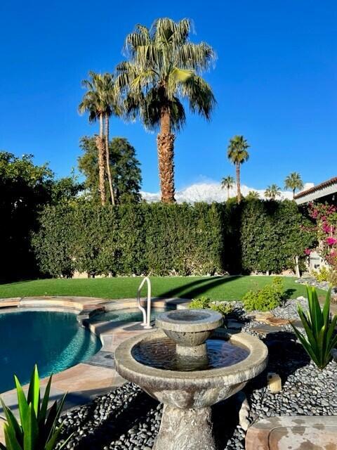 Backyard with H2O Fountain