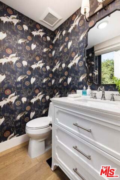 Upstairs powder room