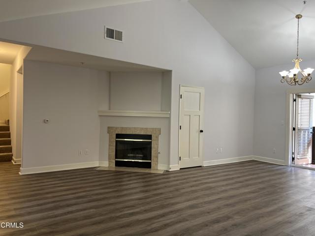 Living room with high ceilings