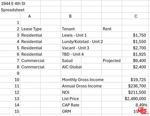 1944 4th Street, Long Beach, California 90802, ,Multi-Family,For Sale,4th,24412093