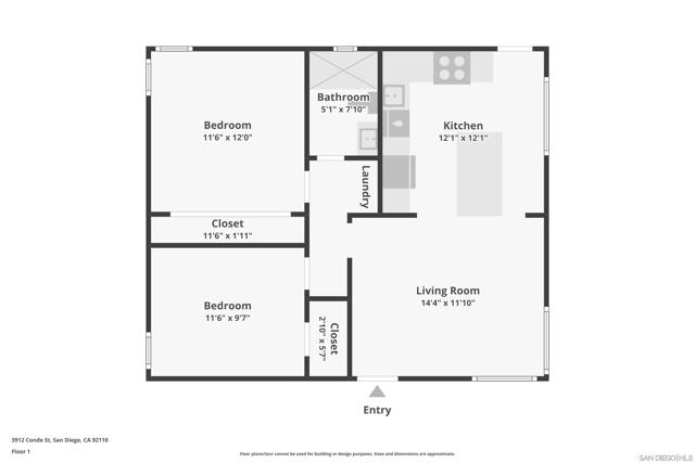 3912 Conde St, San Diego, California 92110, 2 Bedrooms Bedrooms, ,1 BathroomBathrooms,Single Family Residence,For Sale,Conde St,250017001SD