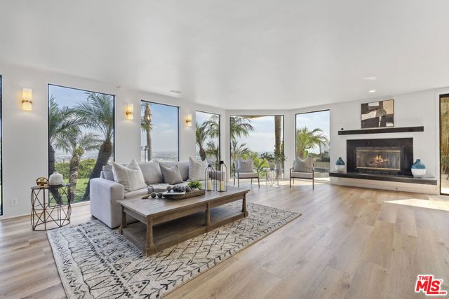 Living room with fireplace