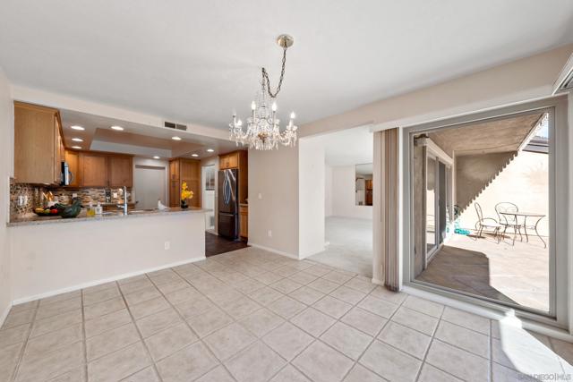 Dining room offers easy access to kitchen