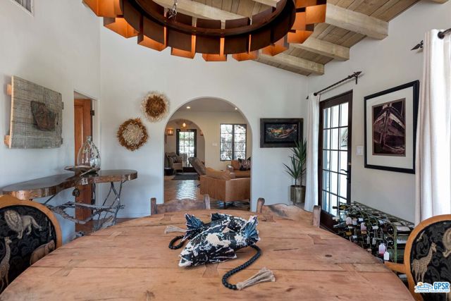 Large Dining Table with a Fireplace